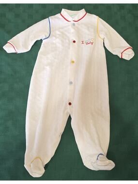 Vintage 90s Izod Baby Romper Sleeper Sz3-6 Months